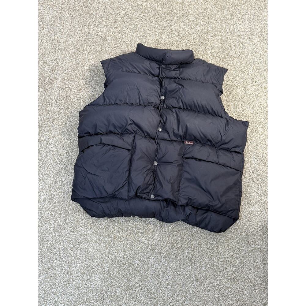 Woolrich Vest Mens XL Black Puffer Quilted Insulated Snap Front Outdoor Winter